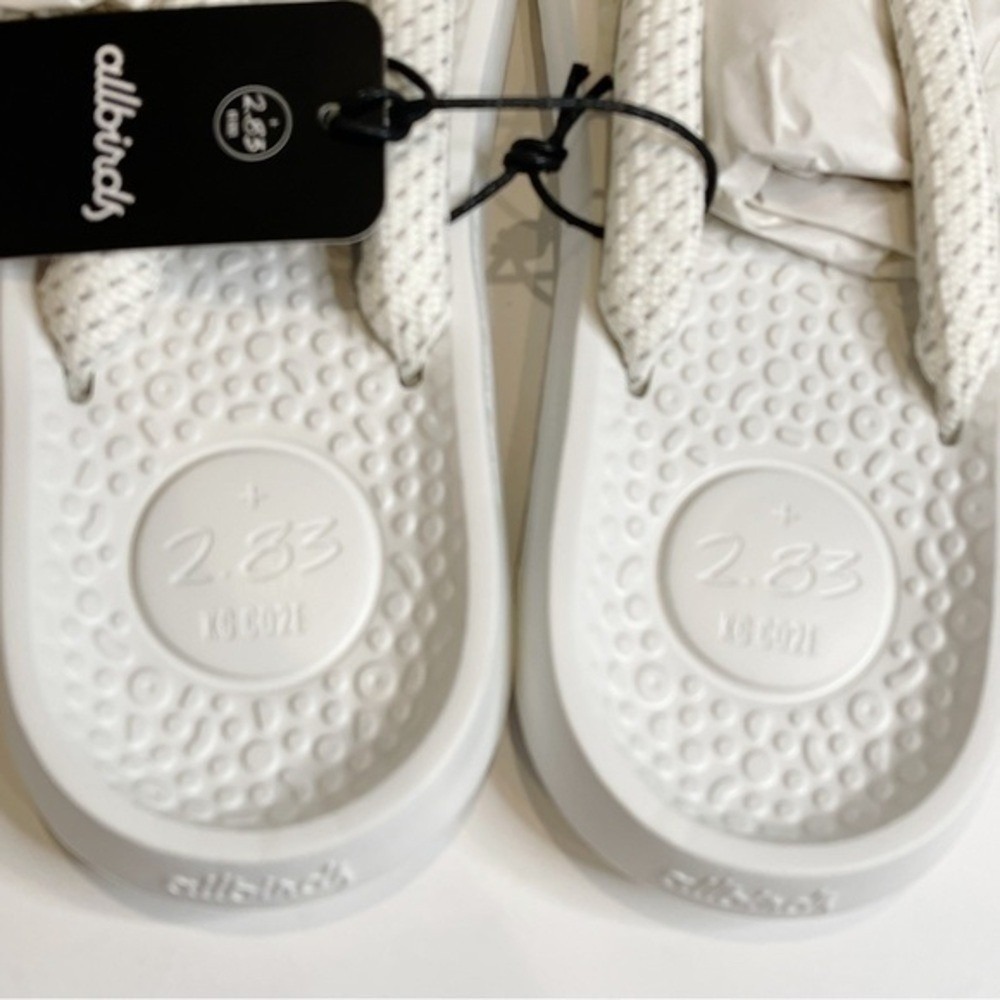 Allbirds Slides Mens Size 10 Sugar Zeffer Flip Flops‎ Unisex White Blizzard NWT - Picture 8 of 13